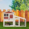 Rabbit Hutch Indoor Outdoor;  Wooden Chicken Coop;  Bunny Cage Hen House with Run;  Ventilation Door;  Removable Tray;  Ramp;  Sunlight Panel;  Backya