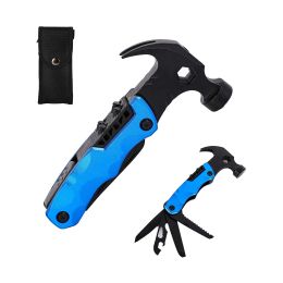 Hammer Multi-Tool Gifts for Men, 12 in1 Multi-Functional Mini Hammer Camping Gear Survival Tool Lightweight Multitool Hammer XH