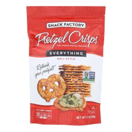 Pretzel Crisp Pretzel Crisps - Everything - Case of 12 - 7.2 oz.