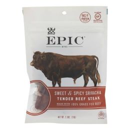 Epic - Jerky Bites - Sweet and Spicy Sriracha Tender Beef Steak - Case of 8 - 2.5 oz.