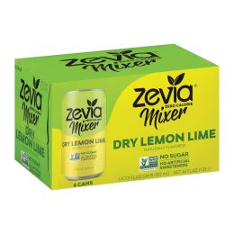 Zevia Zero Calorie Mixer - Dry Lemon Lime - Case of 4 - 6/7.5 fl oz