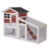 Rabbit Hutch Indoor Outdoor;  Wooden Chicken Coop;  Bunny Cage Hen House with Run;  Ventilation Door;  Removable Tray;  Ramp;  Sunlight Panel;  Backya