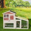 Rabbit Hutch Indoor Outdoor;  Wooden Chicken Coop;  Bunny Cage Hen House with Run;  Ventilation Door;  Removable Tray;  Ramp;  Sunlight Panel;  Backya