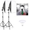 Kshioe Softbox Lighting Kit, Photo Equipment Studio Softbox 20" x 27", with E27 Socket and 2x5500K Instant Brightness Energy Saving Lighting Bulbs