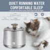 Cat Water Fountain Stainless Steel 84oz/2.5L Dog Water Fountain Metal Ultra Quiet & Burnout Prevention Pump & Smart LED Light & Triple Filtration