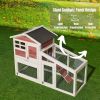 Rabbit Hutch Indoor Outdoor;  Wooden Chicken Coop;  Bunny Cage Hen House with Run;  Ventilation Door;  Removable Tray;  Ramp;  Sunlight Panel;  Backya