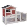 Rabbit Hutch Indoor Outdoor;  Wooden Chicken Coop;  Bunny Cage Hen House with Run;  Ventilation Door;  Removable Tray;  Ramp;  Sunlight Panel;  Backya