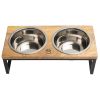 GF Pet Mango Wood & Metal Elevated Feeder